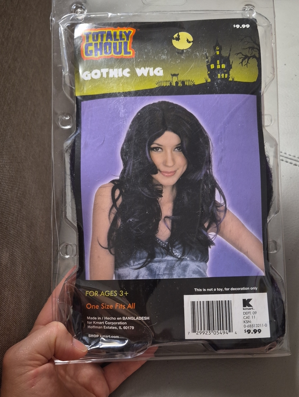 Gothic Black Wig — Long Wavy Black Hair